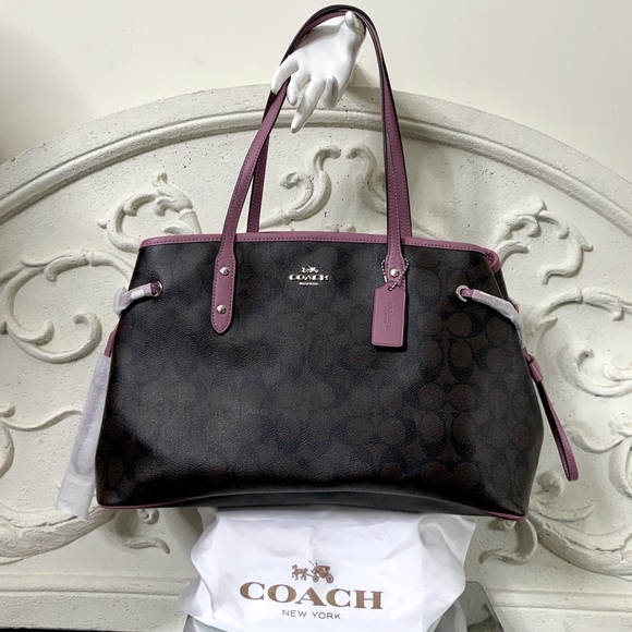 Coach Signature Canvas Drawstring Carryall NWT - Picture 4 of 7